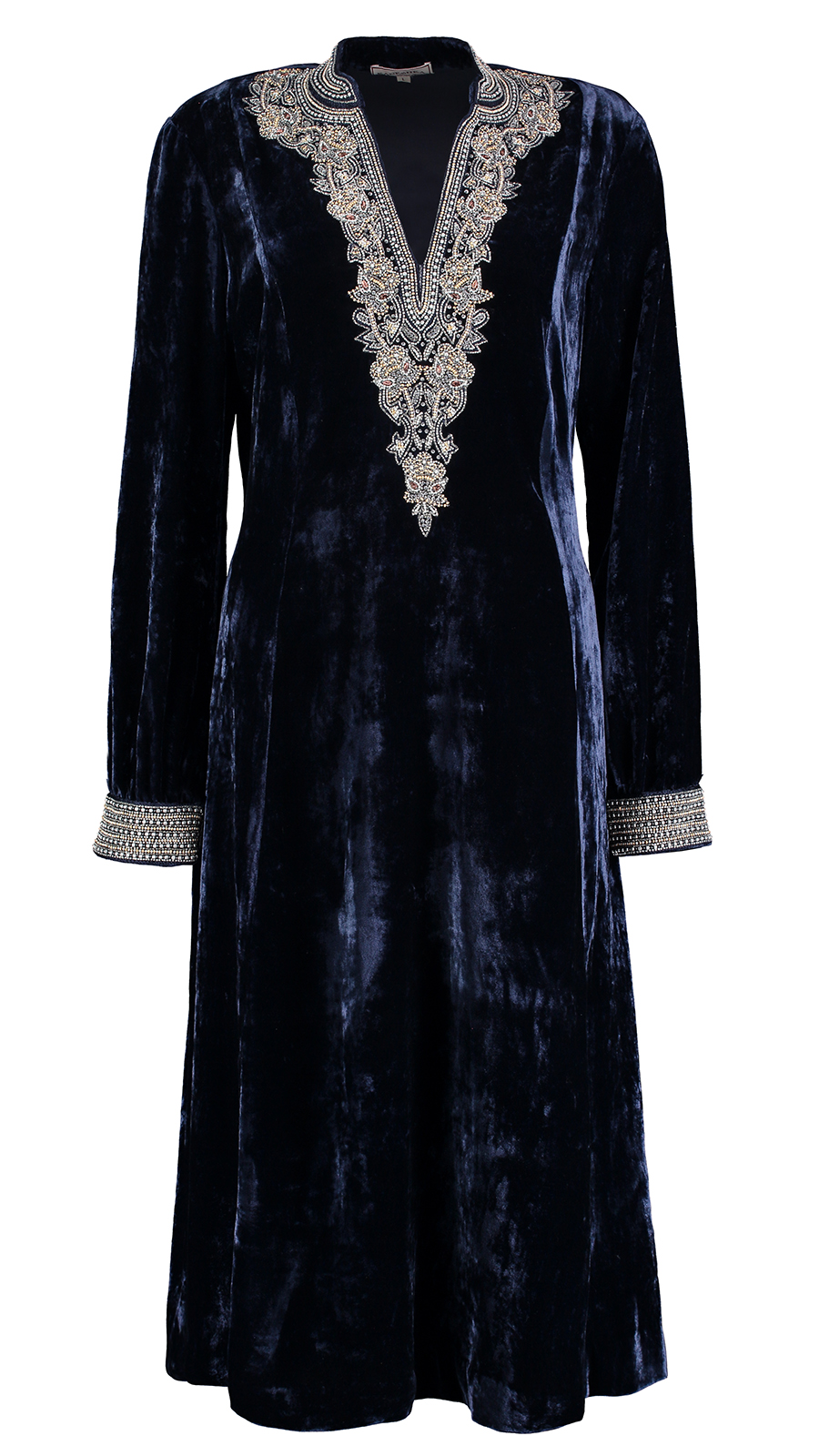 midnight blue velvet dress